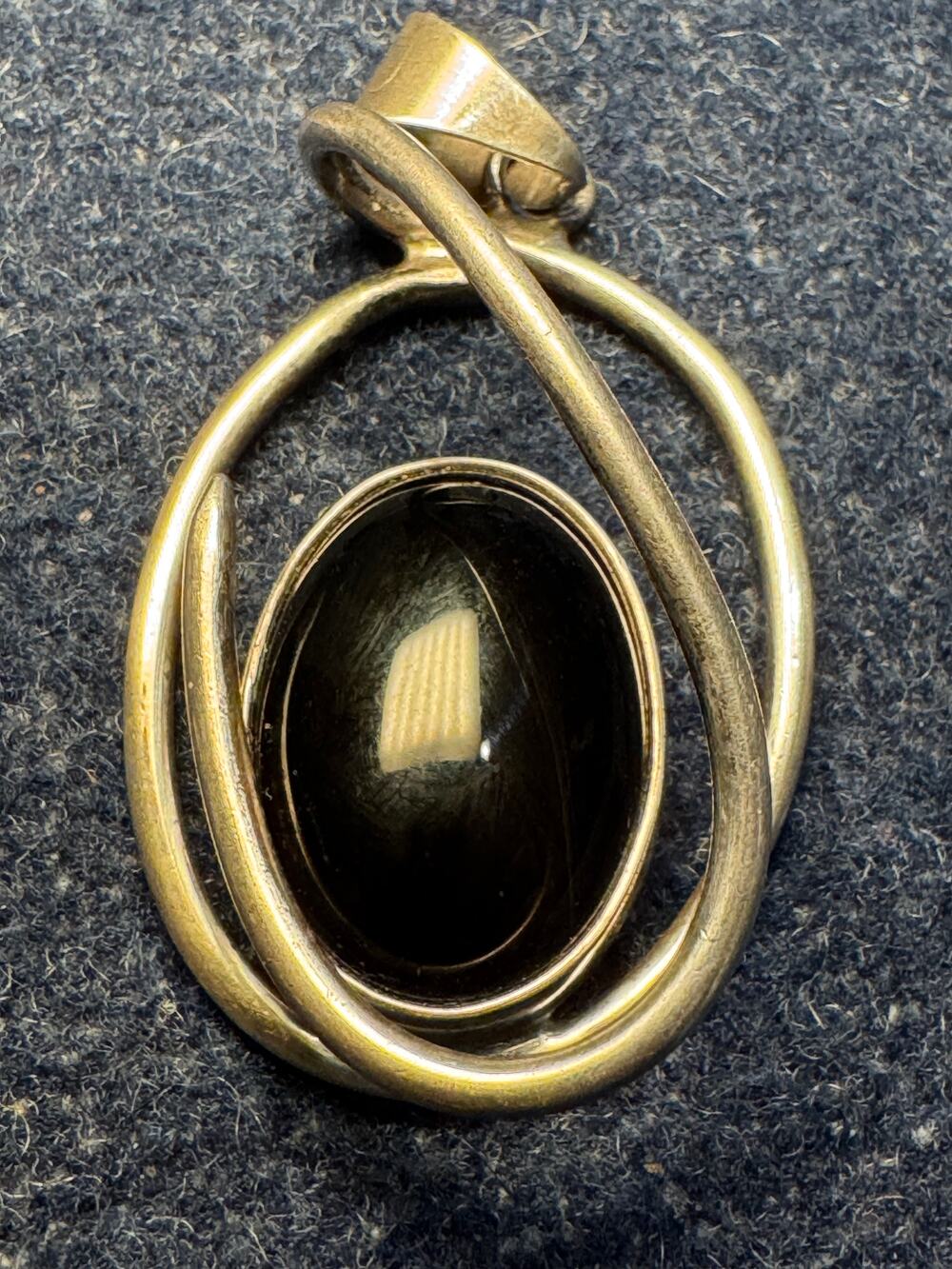 Vintage Mexico 925 Sterling Silver Black Onyx Pendant